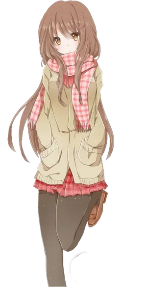 围巾女孩素材卡通简笔