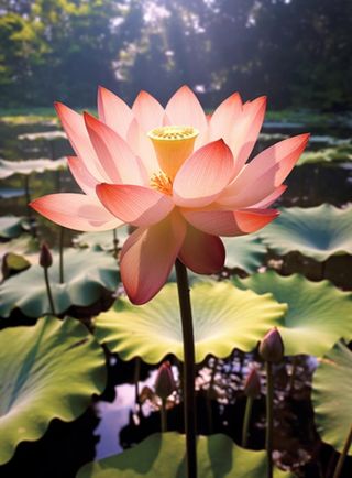 池塘荷花风景背景