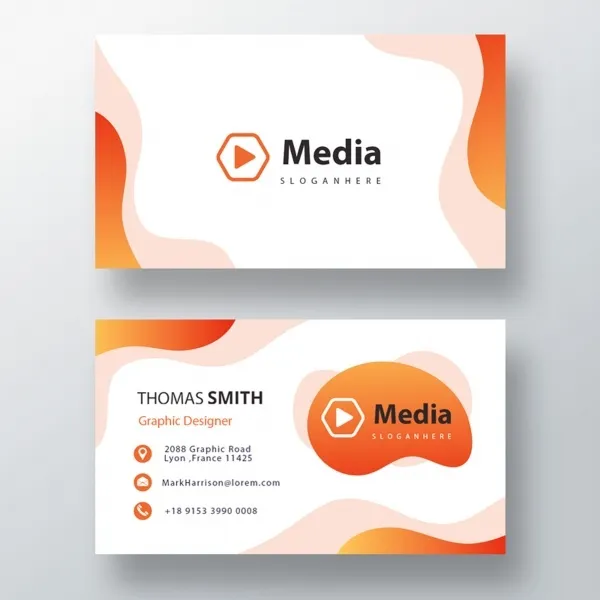 橙色时尚名片模板