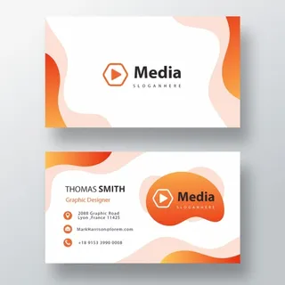 橙色时尚名片模板