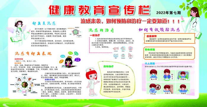 健康教育宣传栏，什么是流感，如何预防流感