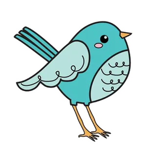 小鸟蓝色卡通