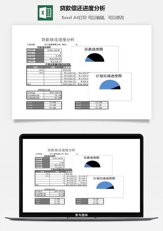 贷款偿还进度分析excel模板