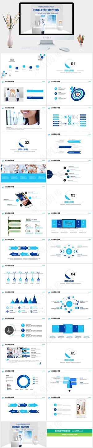 口腔牙科PPT模板ppt模版