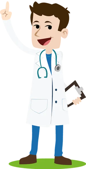 医生卡通欢呼
