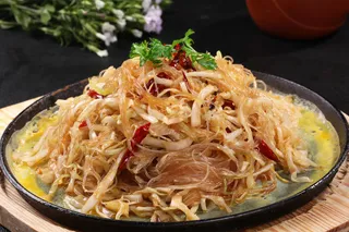 铁板粉丝炒包菜 (2)