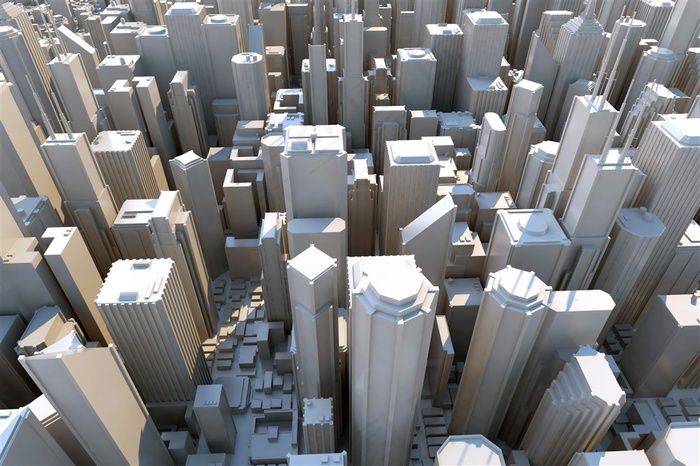 抽象立体3d城市建筑素材