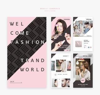 UI多页面包装展示手机APP交互界面样机长图概念PSD设计模板