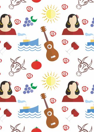 牛 女人 红酒 轮船 吉他