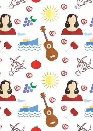 牛 女人 红酒 轮船 吉他