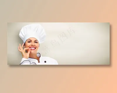 做OK手势微笑的女厨师高清图片