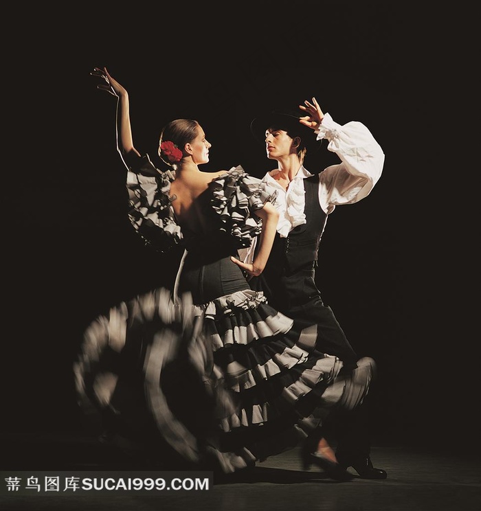 男女双人跳交谊舞动作特写