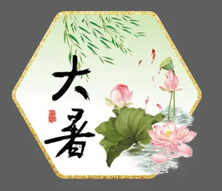 夏天大暑节气异形海报