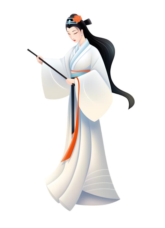古风人物插画免抠(1377x1900)
