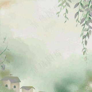 春天中国风的场景