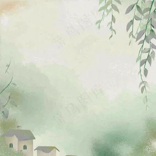 春天中国风的场景