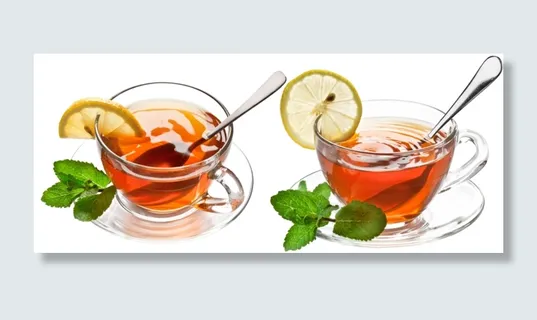 杯碟-勺子-杯子-茶-小叶-柠檬