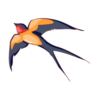 水彩手绘春季春天柳树柳条枝条小鸟小燕子元素PSD设计素材PNG图片