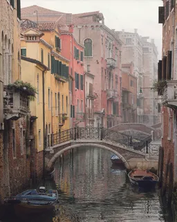 拱桥建筑时尚油画风景画