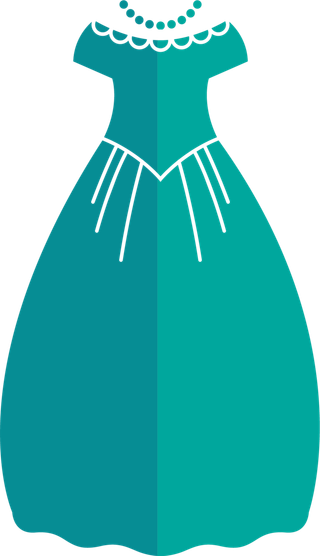 绿色裙子卡通简笔