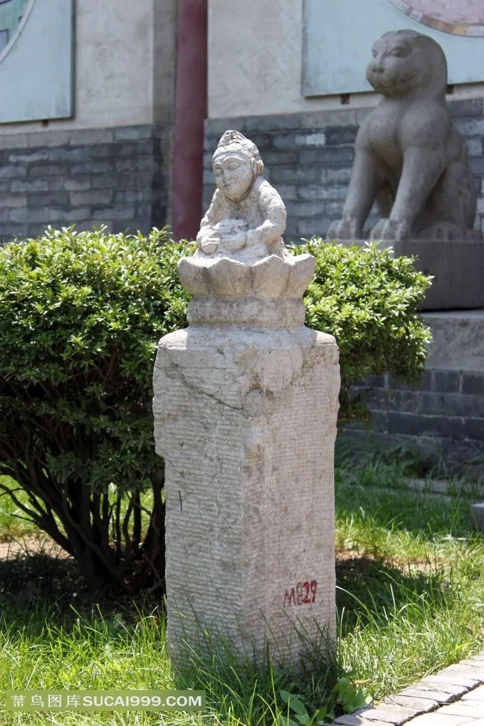 西安小雁塔栓马桩素材