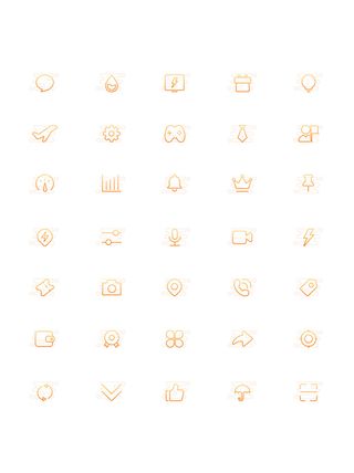 彩色icon手机线性小图标UI素材AI矢量图psd设计源文件app菜单分类