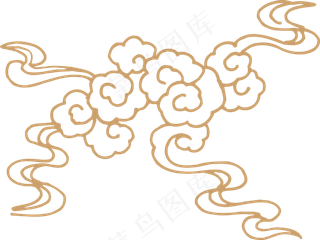 中式传统祥云中国风古典水纹吉祥图案免抠