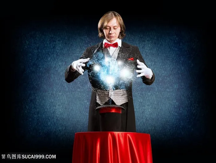 正在表演魔法的魔法师高清图