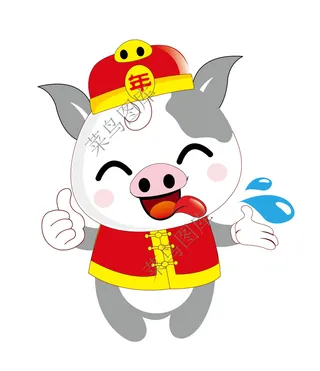 十二生肖-猪矢量图