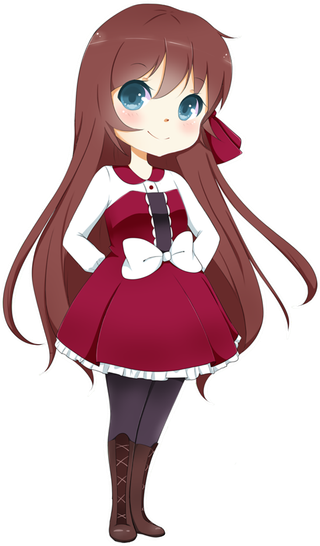 红衣裙子小女孩素材卡通