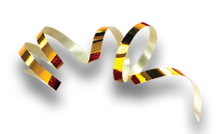 免抠彩带新年圣诞礼盒金箔素材