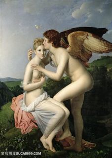 天使夫妻油画风景画