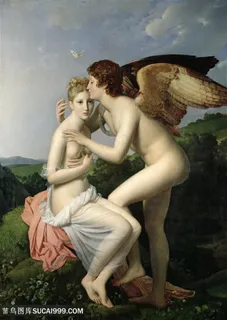 天使夫妻油画风景画 天使夫妻油画风景画