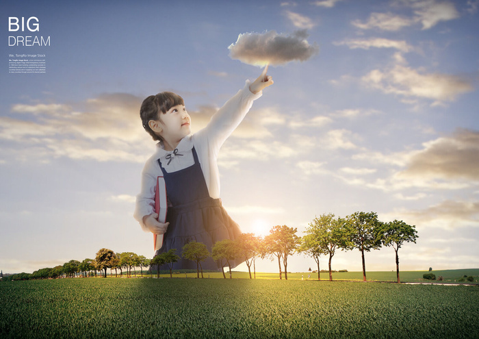 儿童梦想天空背景