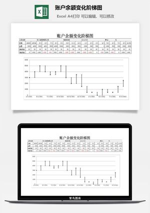 账户余额变化阶梯图excel模板预览图