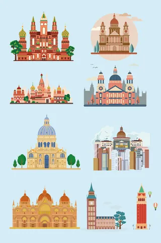 矢量欧式建筑房子