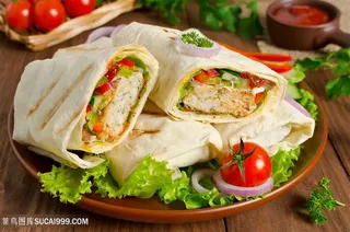 美味墨西哥卷食物高清图片