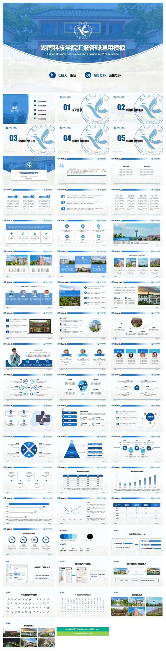 湖南科技学院-郑康旺-汇报答辩PPT模板