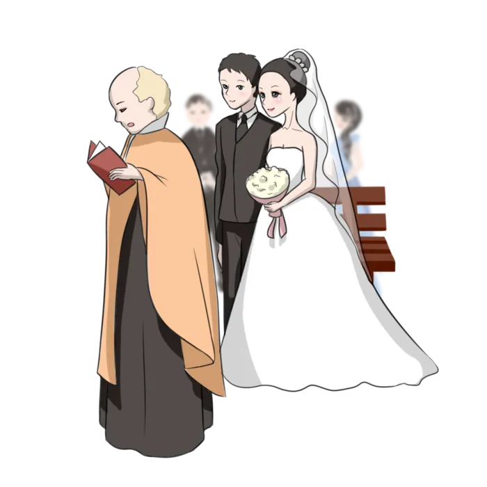 婚纱卡通人物婚礼白纱结婚婚纱摄影手绘