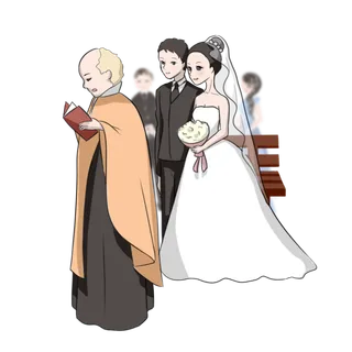 婚纱卡通人物婚礼白纱结婚婚纱摄影手绘