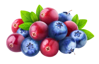 蓝莓蔓越莓水果超市商品白底图免抠实物摄影png格式图片透明底