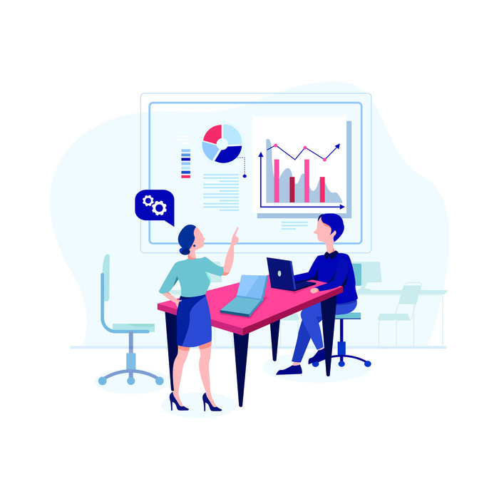 扁平化人物场景办公互联网等距ai矢量设计网页海报UI素材插画