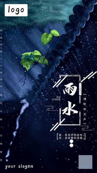 雨水节气海报