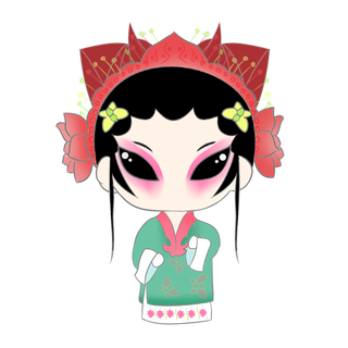 卡通京剧戏剧人物脸谱插画PNG图片 国潮中国风Q版戏剧人物PS素材