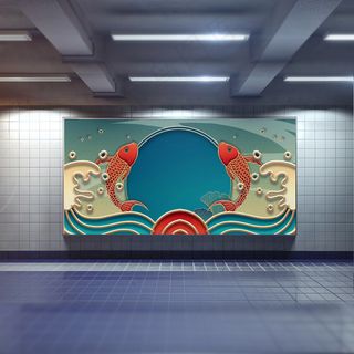 中国风国潮展板背景psd分层模板