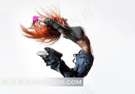 时尚人物跳跃摄影高清图片