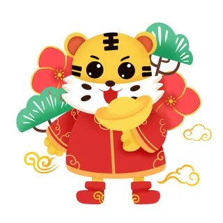 可爱虎年形象卡通新春