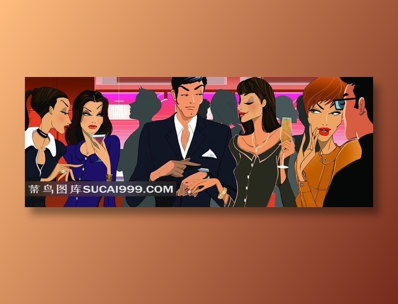 菊花都市时尚人物插画