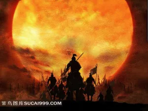 夕阳下的将军与士兵