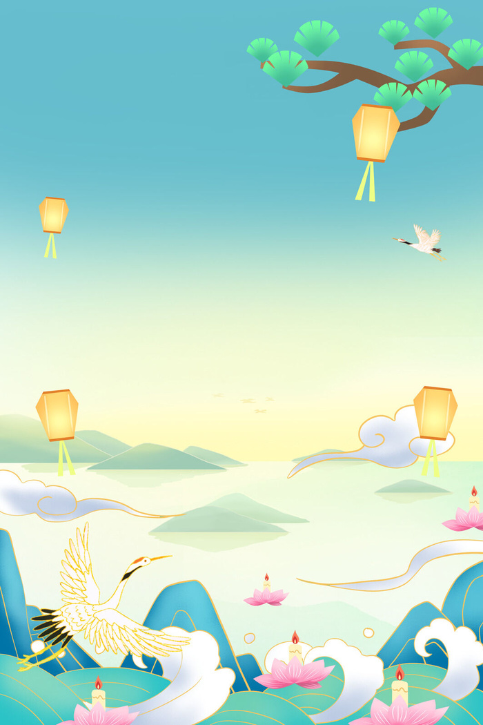 中式古典国潮来袭海报展板宣传背景图PSD设计PS模板素材